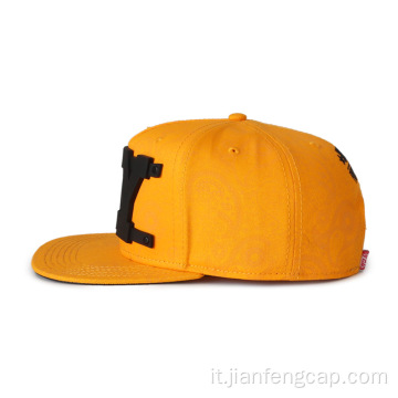 visiera piatta in twill di cotone con cappello con logo personalizzato